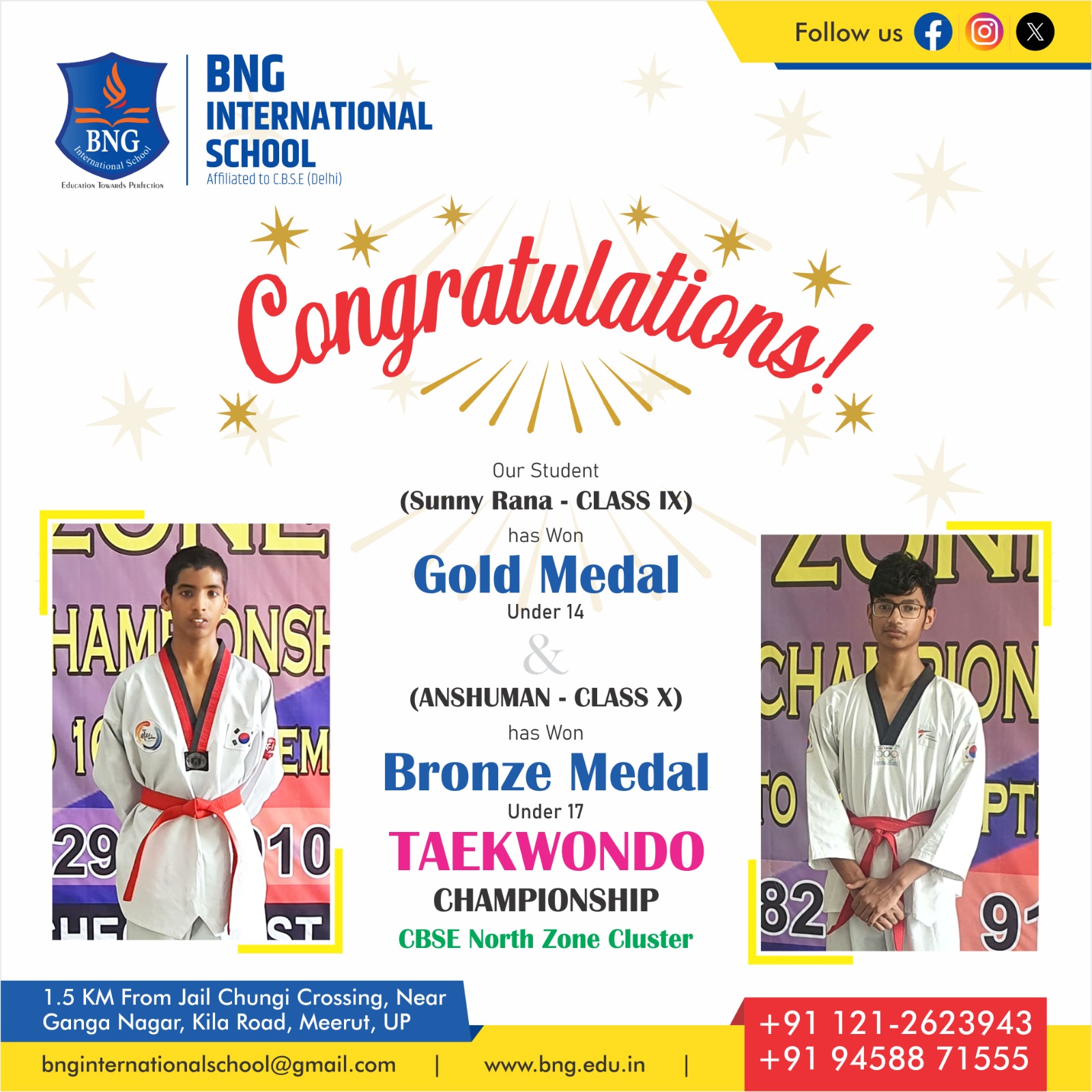 Under 17 Taekwondo Championship Cbse North Zone Cluster